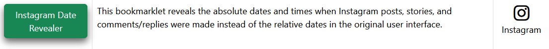 Instagram Date Revealer Bookmarklet